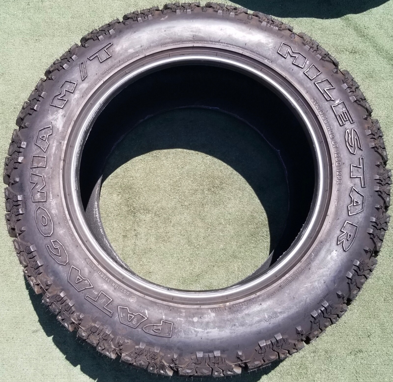 37×13.50R22 Milestar Patagonia M/T Tire 37×13.50R22LT 128Q 12PR 100% Tread 18/32
