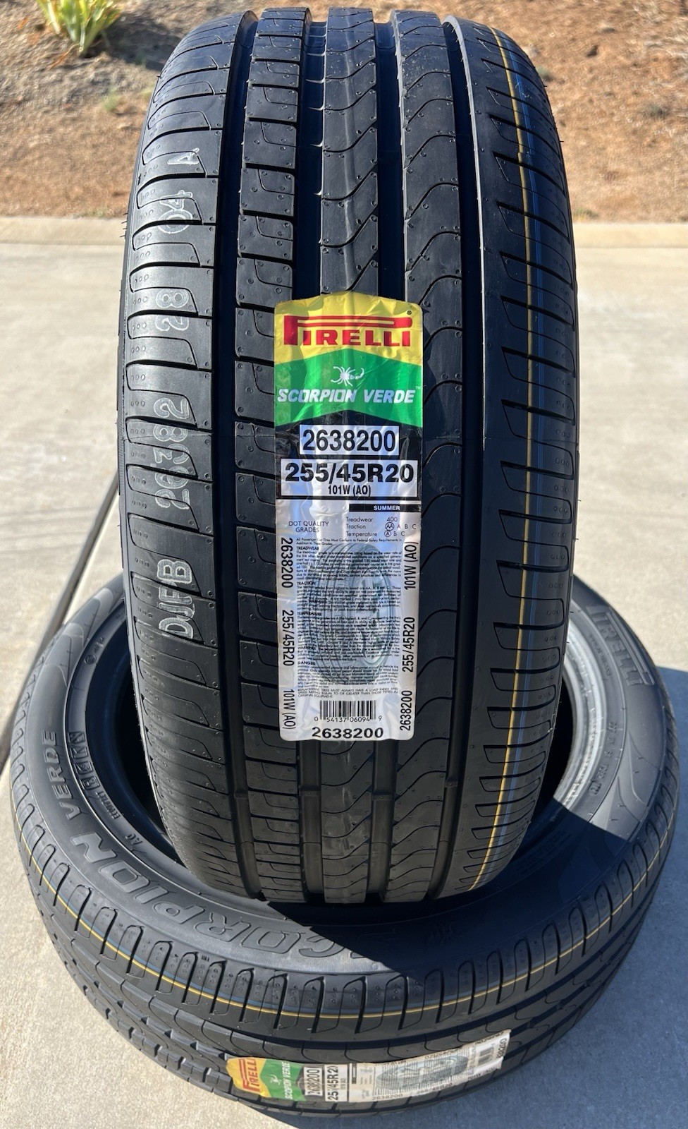 Set of FOUR BRAND NEW 255/45R20 101W Pirelli Scorpion Verde AO Audi Tires