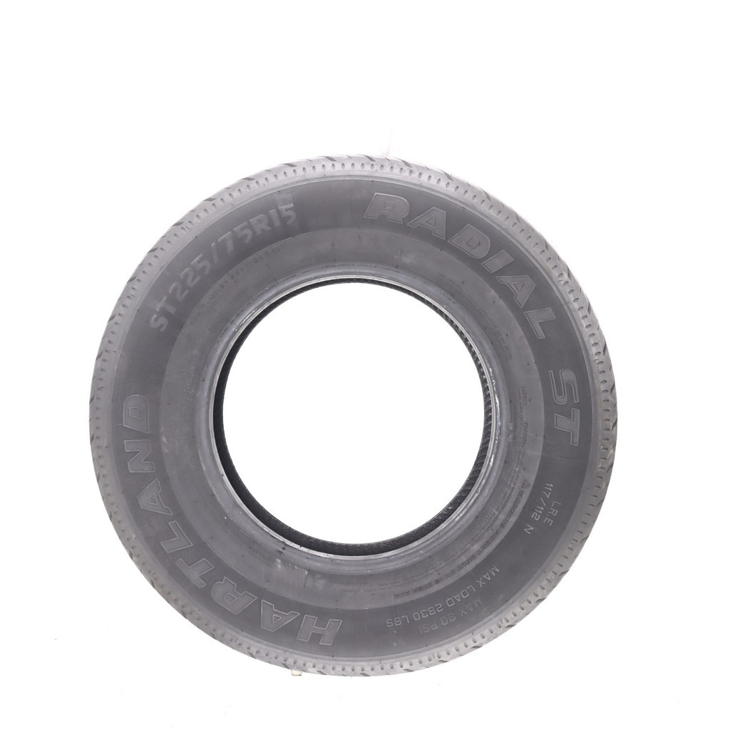 Set of (4) Used ST 225/75R15 Hartland Radial ST 117/112N – 6-8/32 (1AD0T)