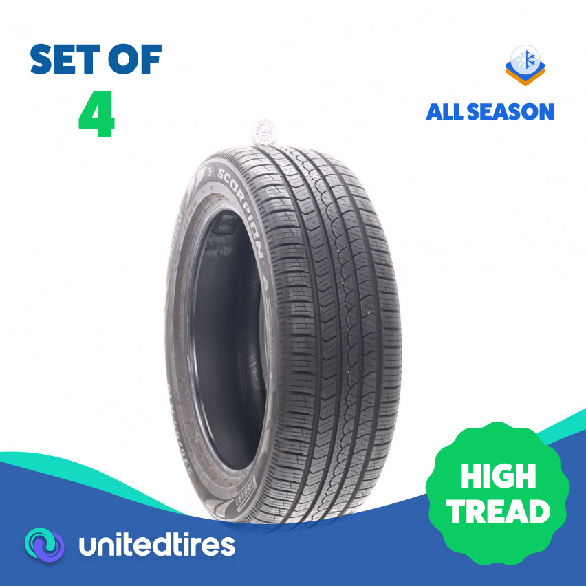 Set of (4) Used 225/55R19 Pirelli Scorpion AS Plus 3 99V – 10/32