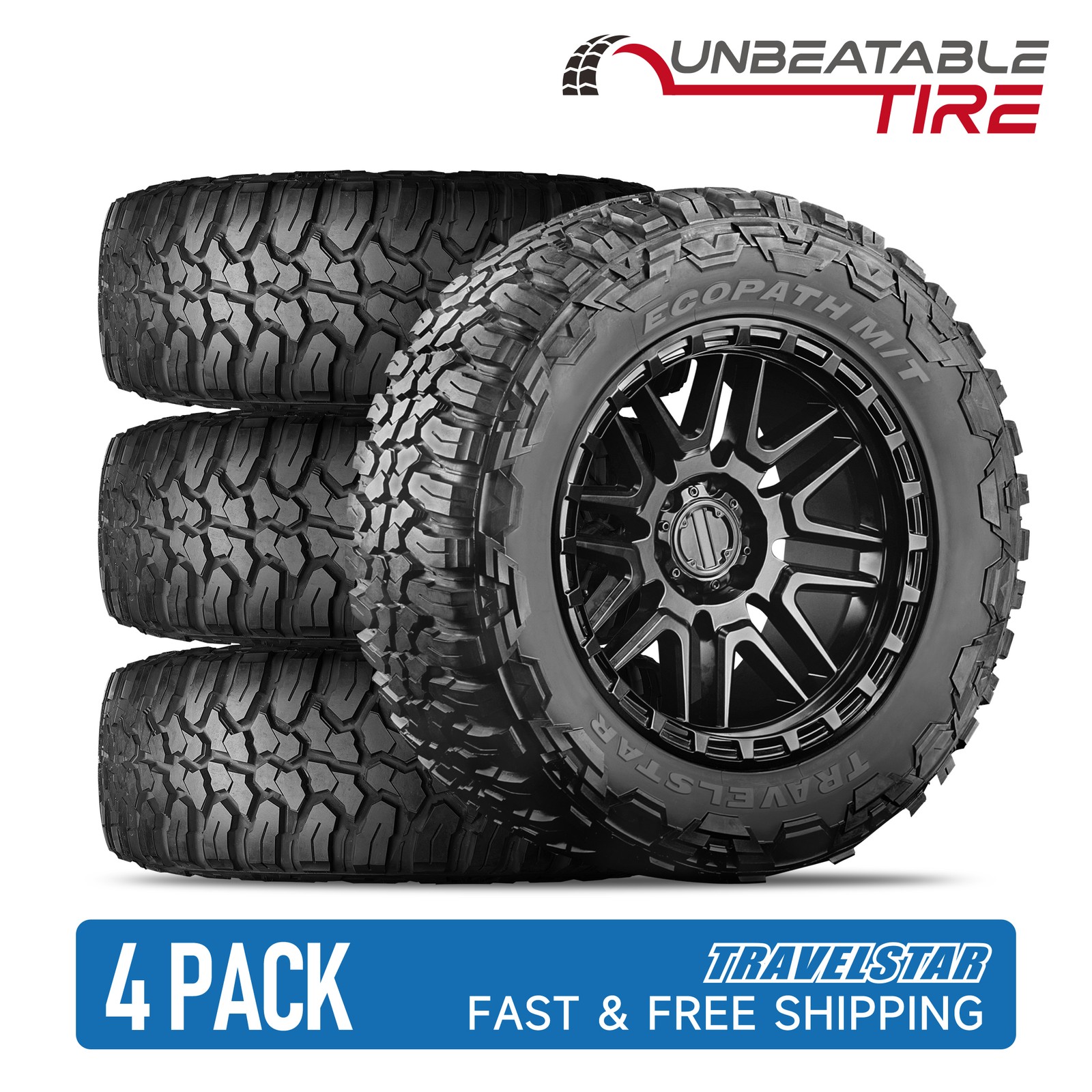 Travelstar Ecopath M/T 33×12.50R24LT 104Q 10Ply Mud Terrain SUV/Truck 4 Tires