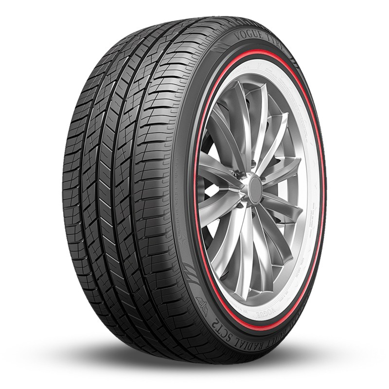 1 Vogue Custom Built Radial SCT2 Red Stripe+White Sidewall 285/45R22 114H Tires