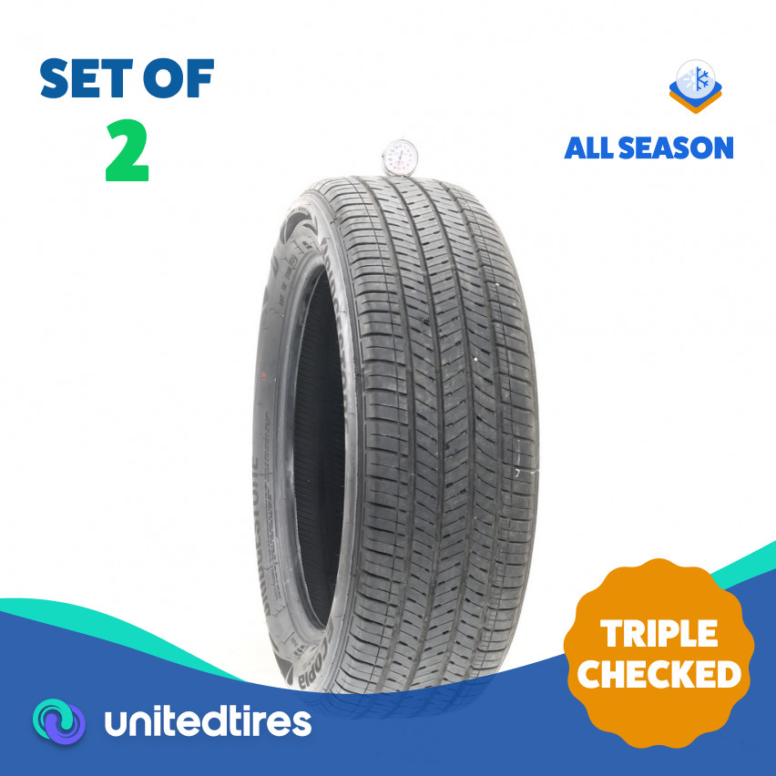 Set of (2) Used 225/55R19 Bridgestone Ecopia H/L 422 Plus 99H – 7.5/32