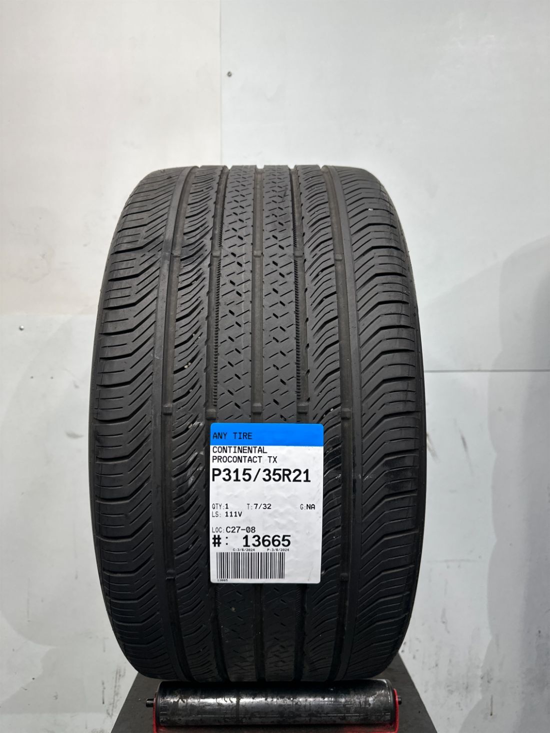 1 Continental ProContact TX Used Tire P315/35R21 3153521 315/35/21 7/32