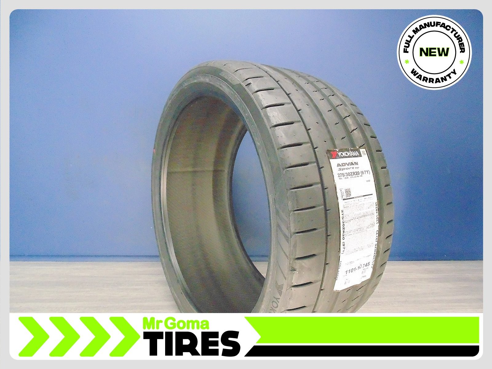 1 BRAND NEW 275/30ZR20 YOKOHAMA ADVAN SPORT V107 XL TIRE 97Y 275/30/20 2753020