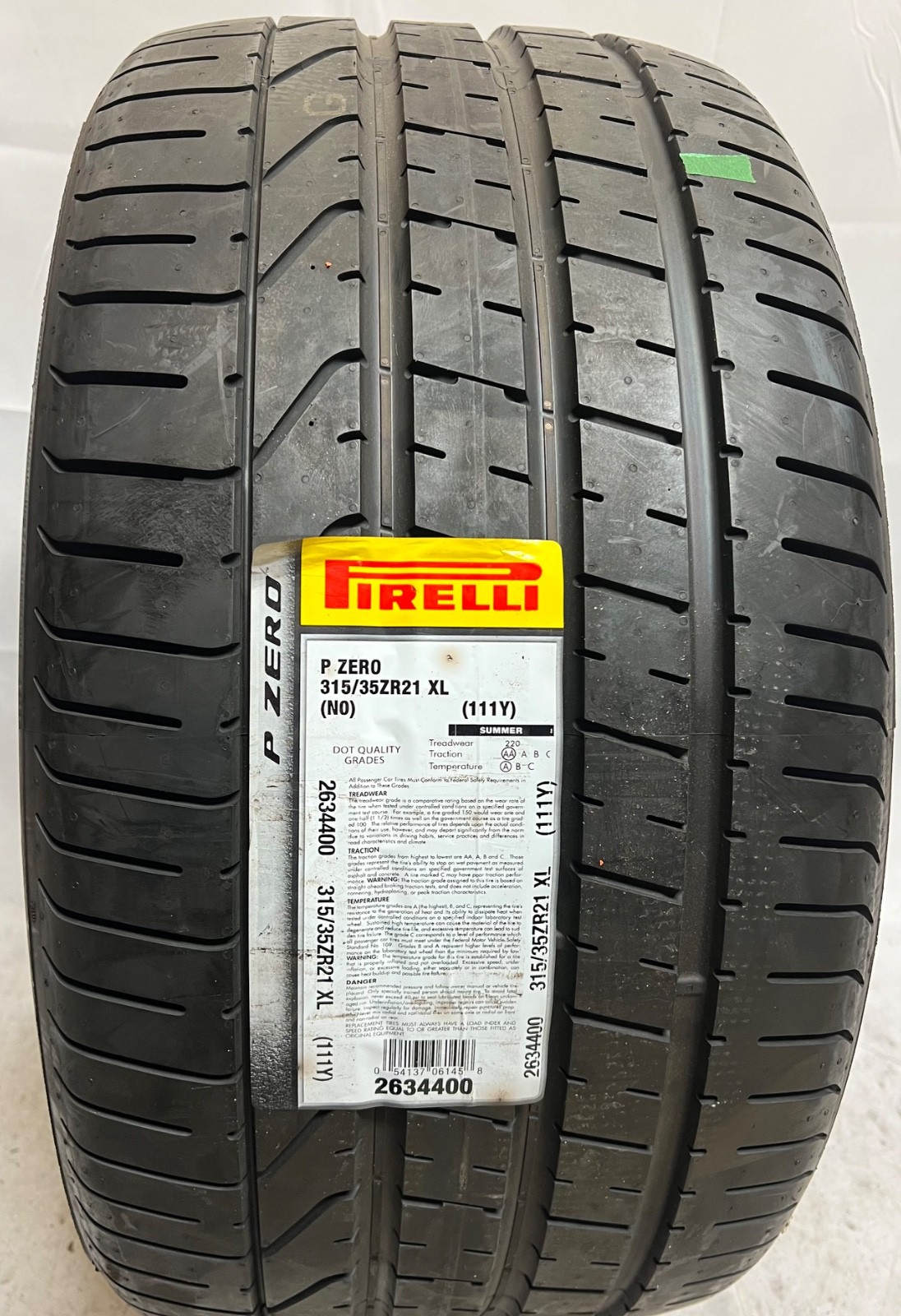 1 – NEW 315/35ZR21 XL (111Y) Pirelli P Zero (N0) Porsche OEM – 1055