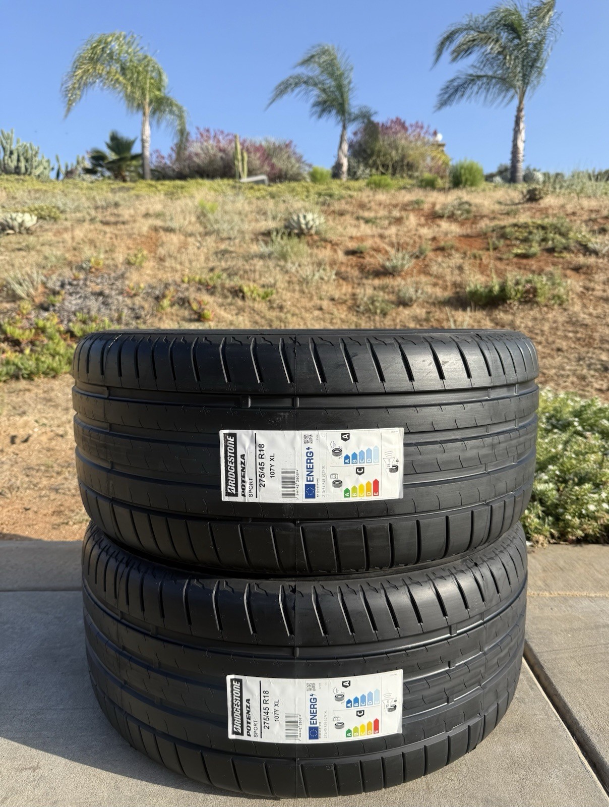 TWO BRAND NEW 275/45R18 Bridgestone Potenza Sport Tires Like Michelin Pilot 4S!
