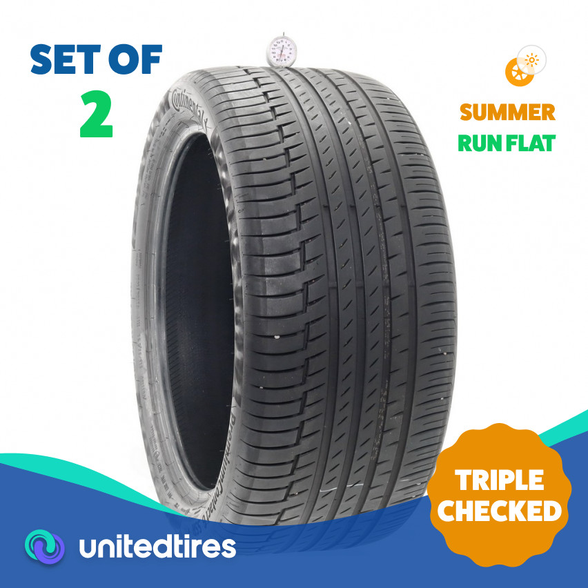 Set of (2) Used 315/35R22 Continental PremiumContact 6 SSR 111Y – 7.5/32