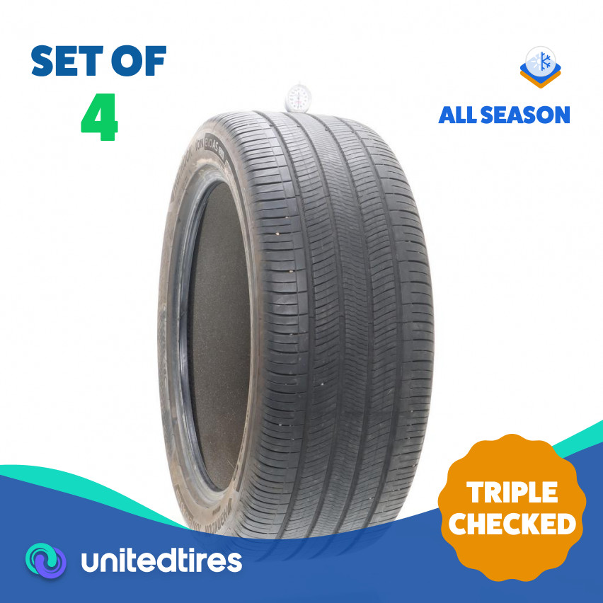 Set of (4) Used 285/45R21 Hankook iON evo AS SUV Sound Absorber EV – 6.5-7/32