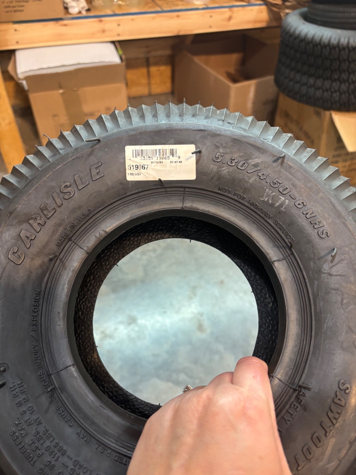 Tire 5.3/4.50-6 Carlisle (Carlstar) Sawtooth Lawn & Garden 76A3 Load 6 Ply (R1)
