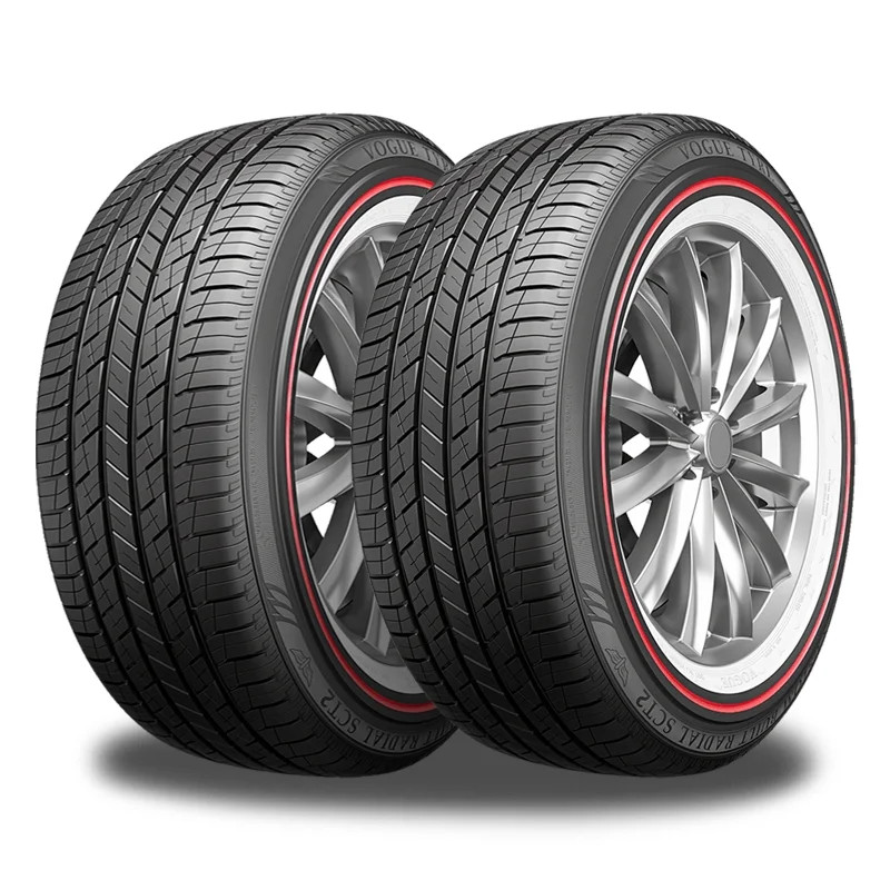 2 Vogue Custom Built Radial SCT2 275/55R20 117H Red/White Sidewall Tires 460AA