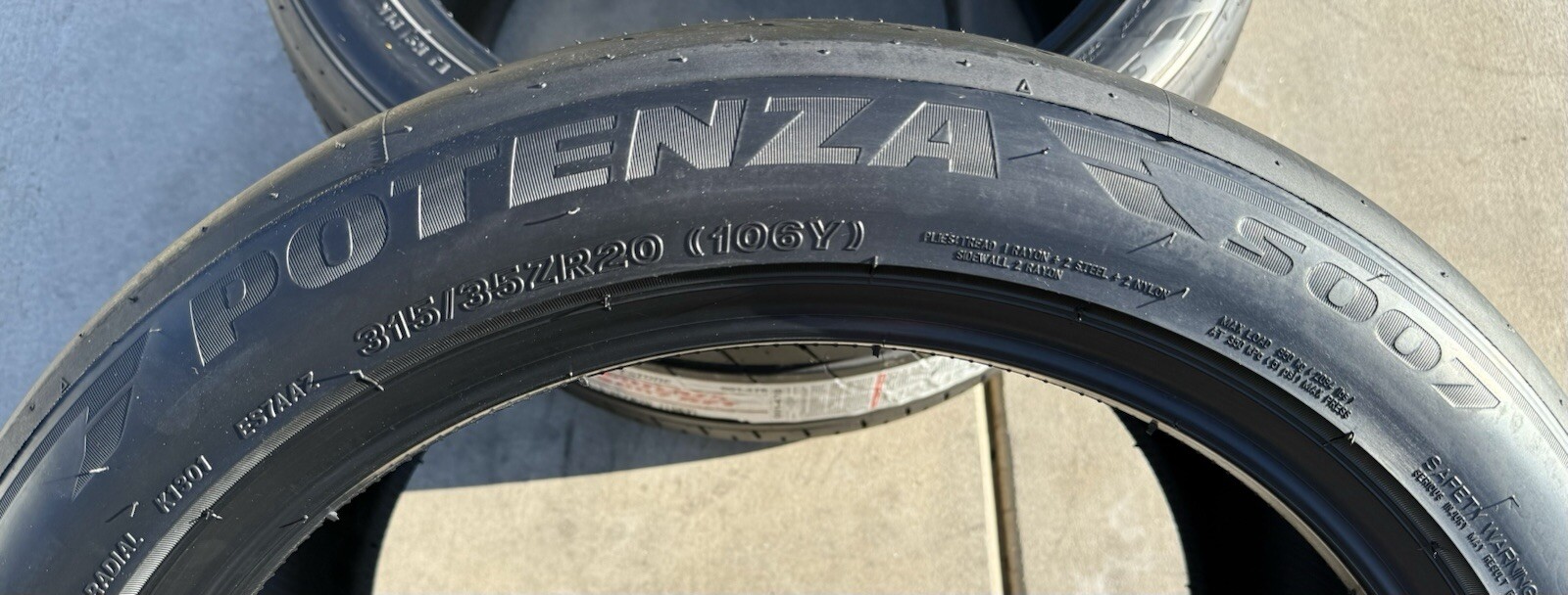 TWO BRAND NEW 315/35ZR20 Bridgestone Potenza S007 RFT Run Flat Tires 3153520