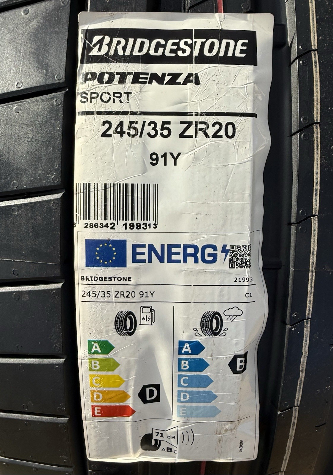 Set of TWO BRAND NEW 245/35ZR20 Bridgestone Potenza Sport Tires Like Michelin 4S