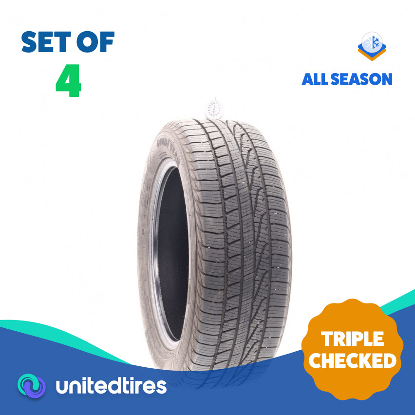 Set of (4) Used 225/55R17 Goodyear Assurance WeatherReady 97H – 7-8/32