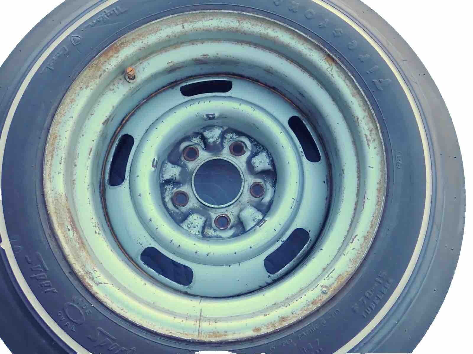 GM 15×8 Rally Wheel Firestone F70-15 Wide Oval Tire 69 Corvette OEM NCRS Points