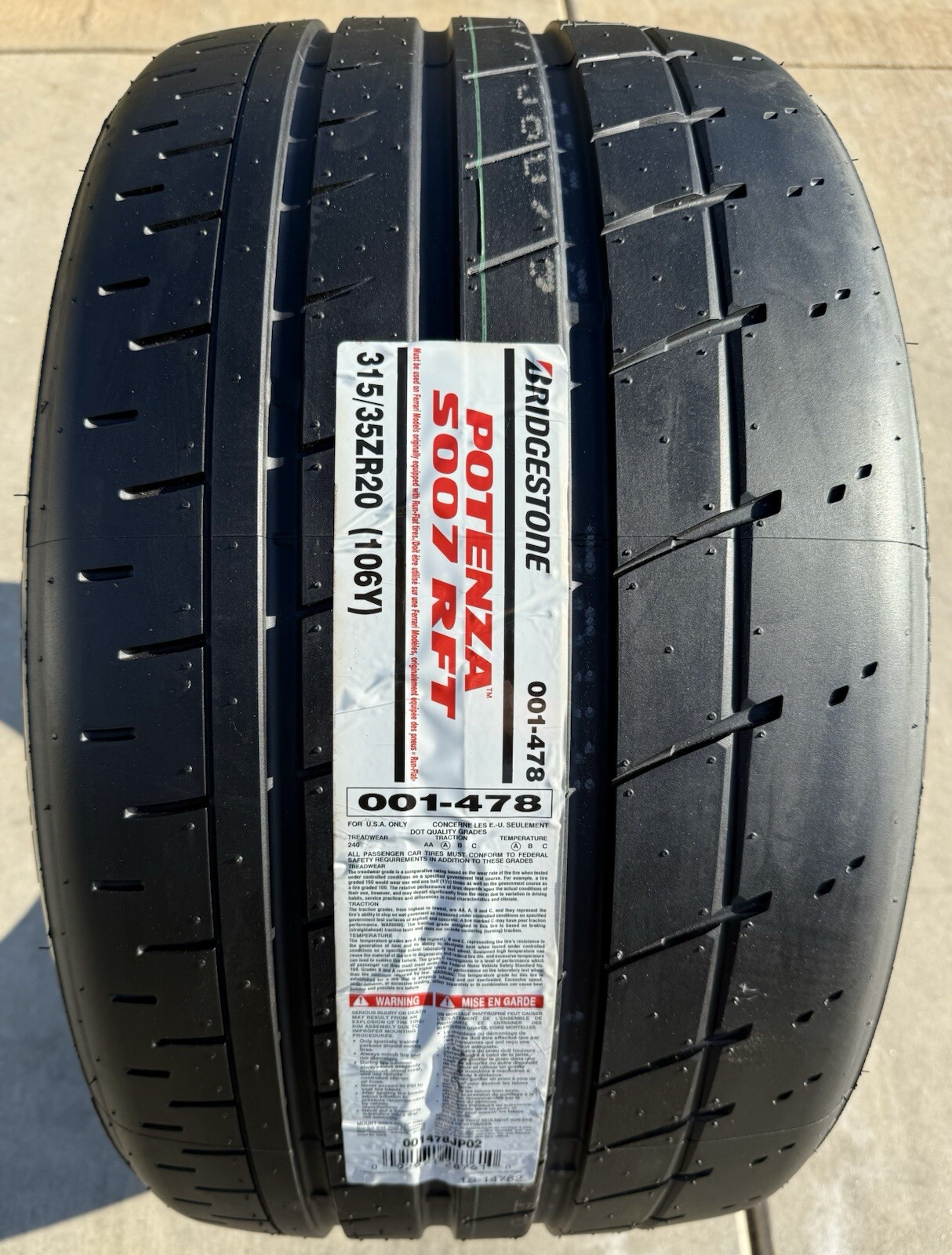 TWO BRAND NEW 315/35ZR20 Bridgestone Potenza S007 RFT Run Flat Tires 3153520