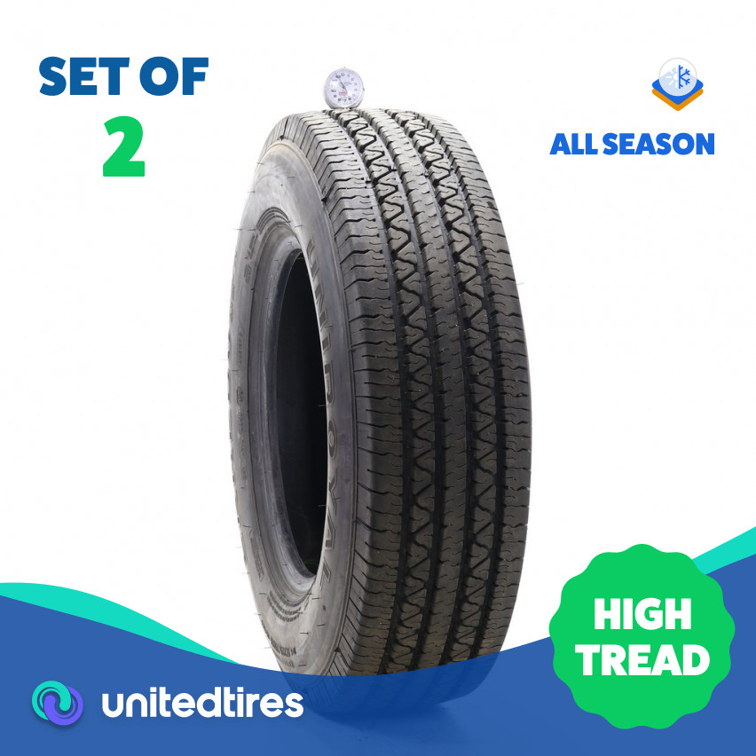 Set of (2) Used LT 225/75R16 Uniroyal Laredo HD/H 115/112S – 13/32