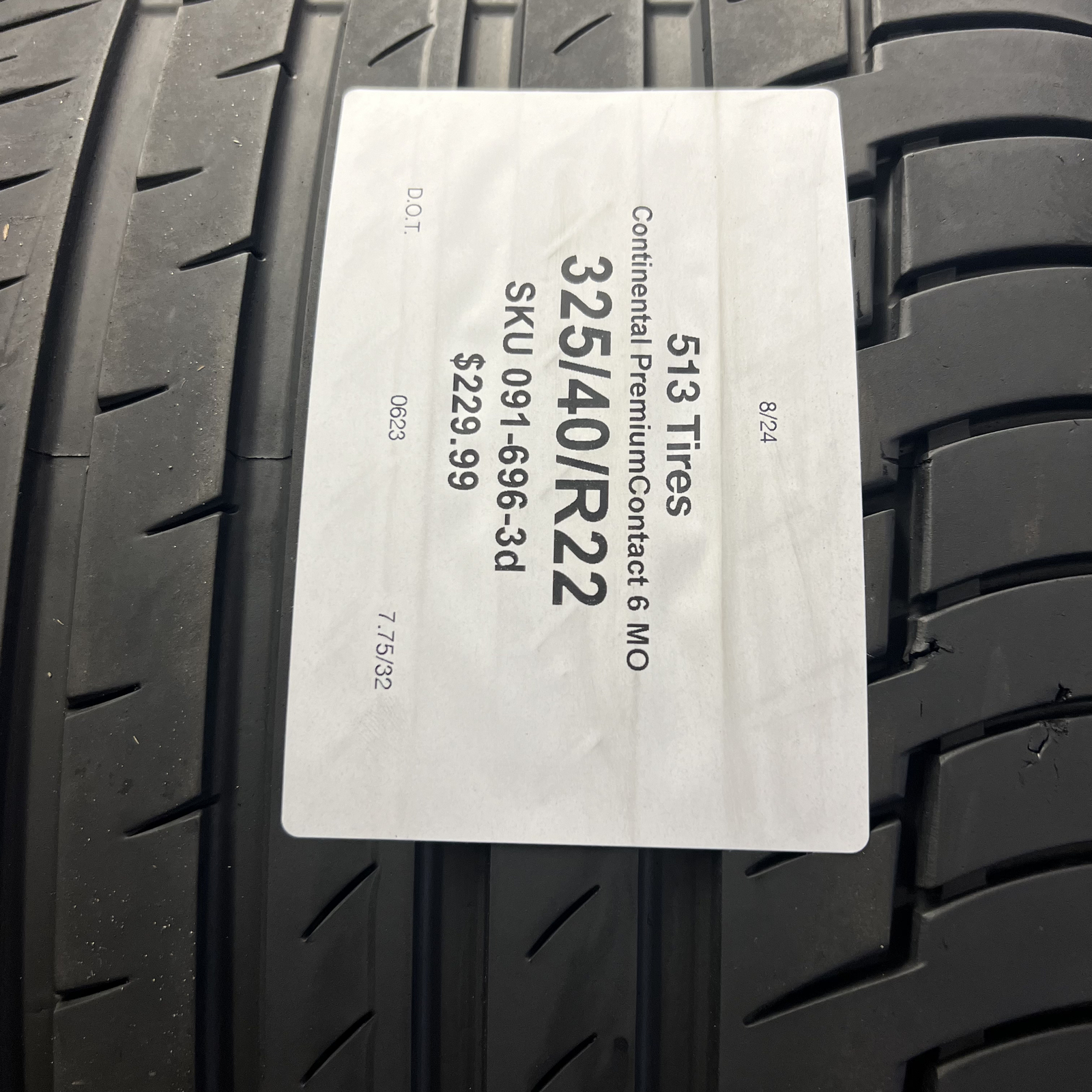 1 Tire LikeNEW Continental PremiumContact 6 MO 325/40R22 325/40/22 114Y