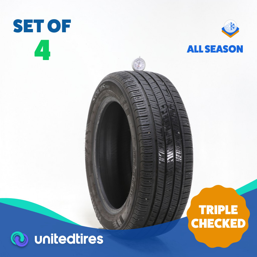 Set of (4) Used 205/55R16 Kumho Solus TA11 91T – 7.5-8.5/32