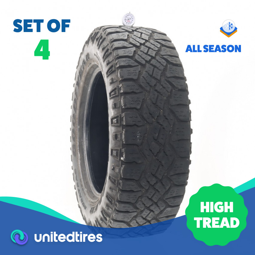 Set of (4) Used LT 275/65R18 Goodyear Wrangler Duratrac 113/110Q – 10-12/32