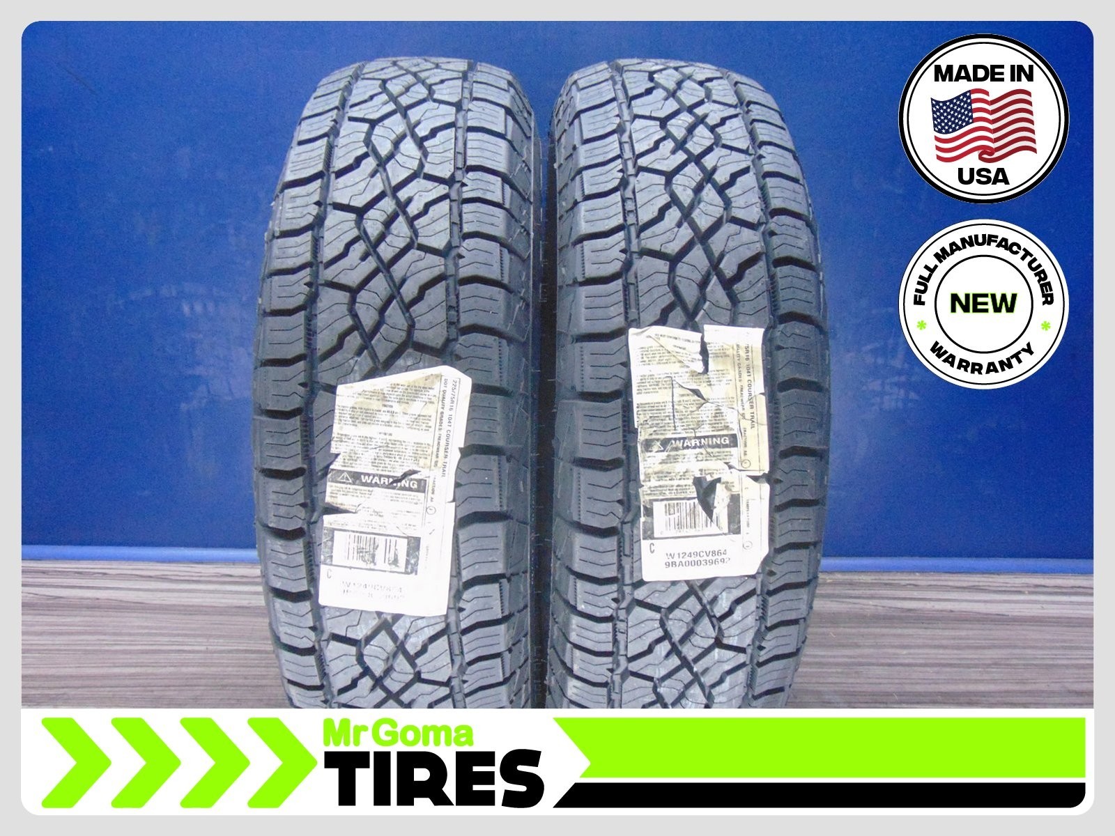 2 BRAND NEW 225/75R16 MASTERCRAFT COURSER TRAIL TIRES 104T 2257516
