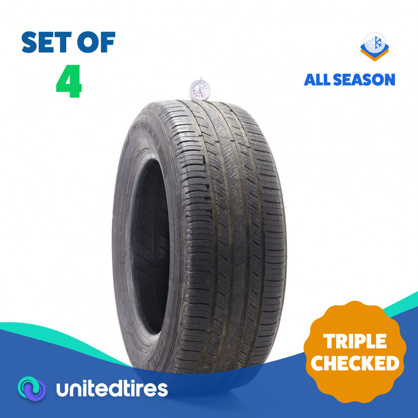 Set of (4) Used 235/60R16 Michelin Premier A/S 100H – 6-7/32