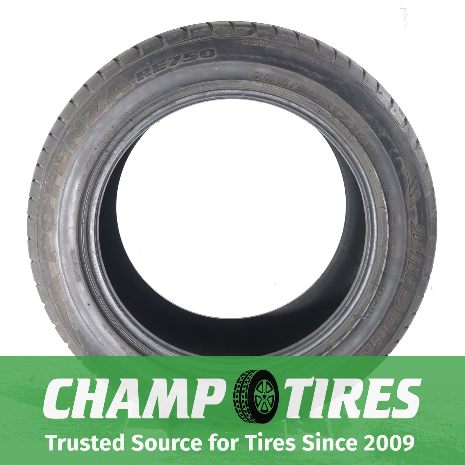 Bridgestone RE 750 255 50 17 101 W 8/32nds CRT9393