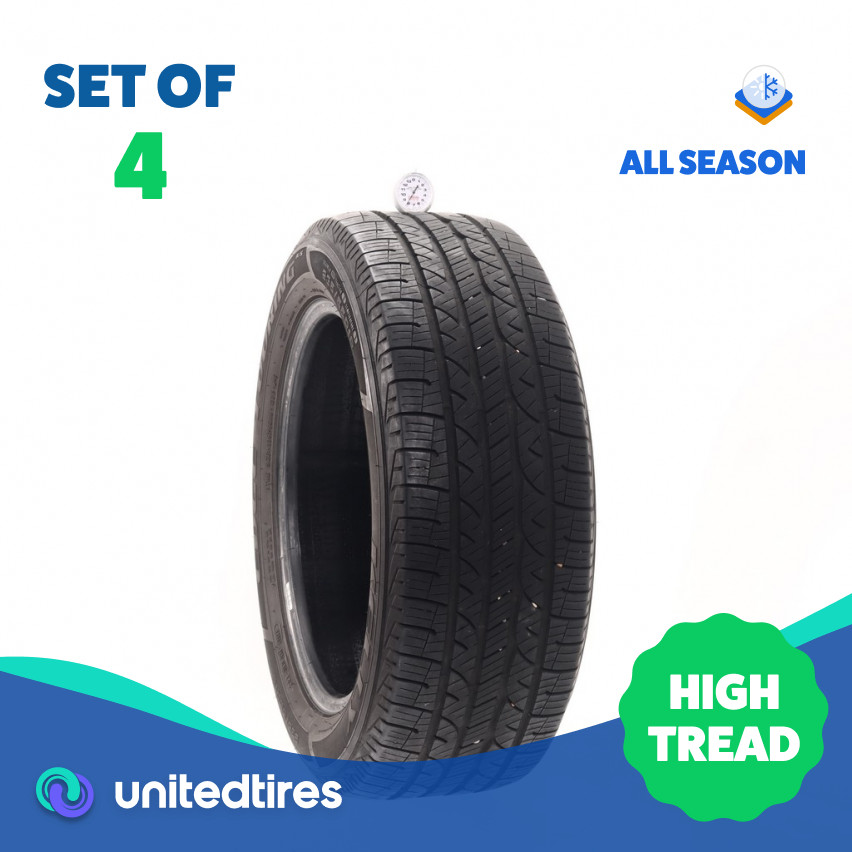 Set of (4) Used 235/55R18 Kelly Edge Touring A/S 100V – 8-8.5/32