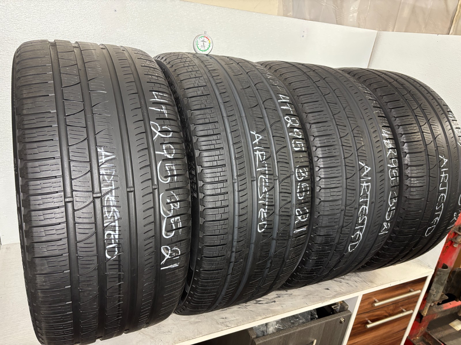 NO SHIPPING ONLY LOCAL PICK UP Set 4 Tires 295 35 21 Pirelli Scorpion Verde A/S
