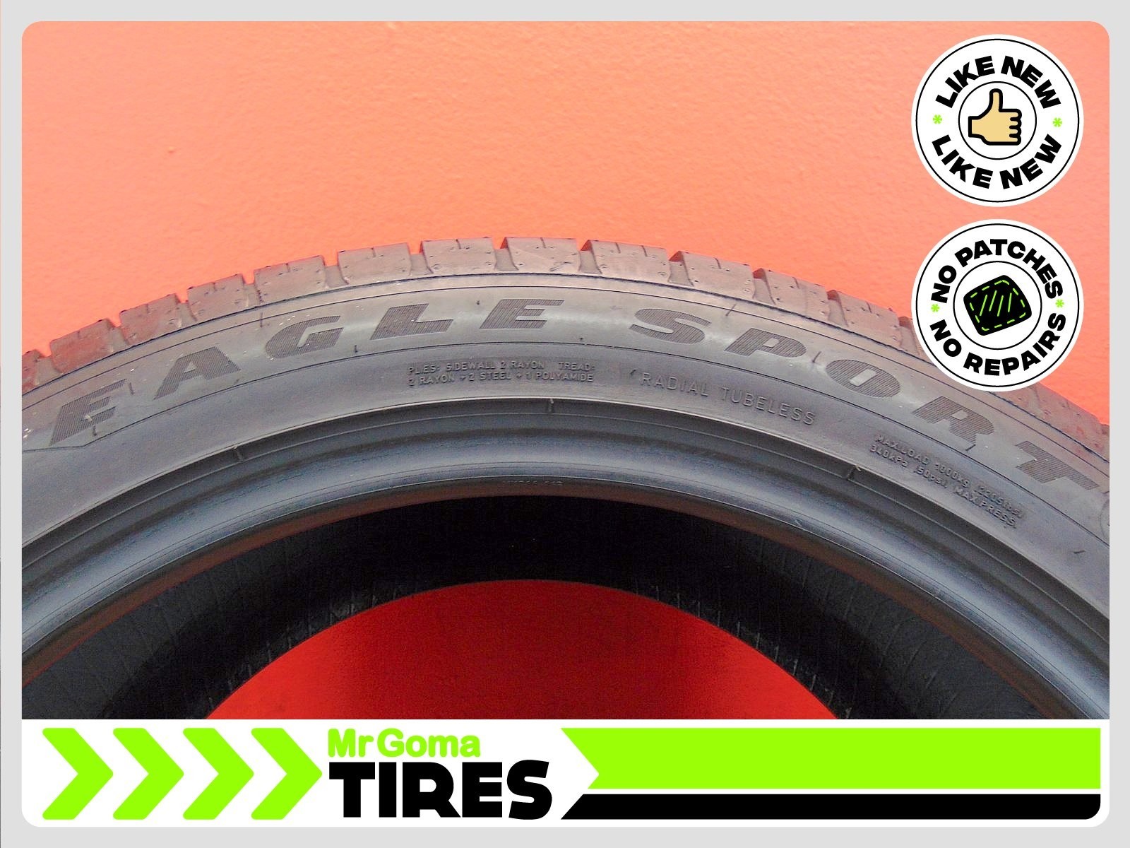 2 GOODYEAR EAGLE SPORT A/S MOE RFT XL 285/40R20 USED TIRES 7.3/32 TREAD 2854020