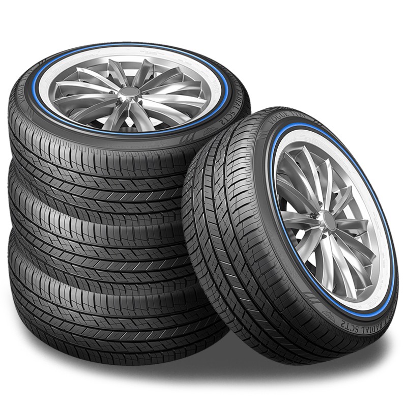 4 Vogue Tyre Custom Built Radial SCT2 Blue White Sidewall 305/35R24 112H Tires