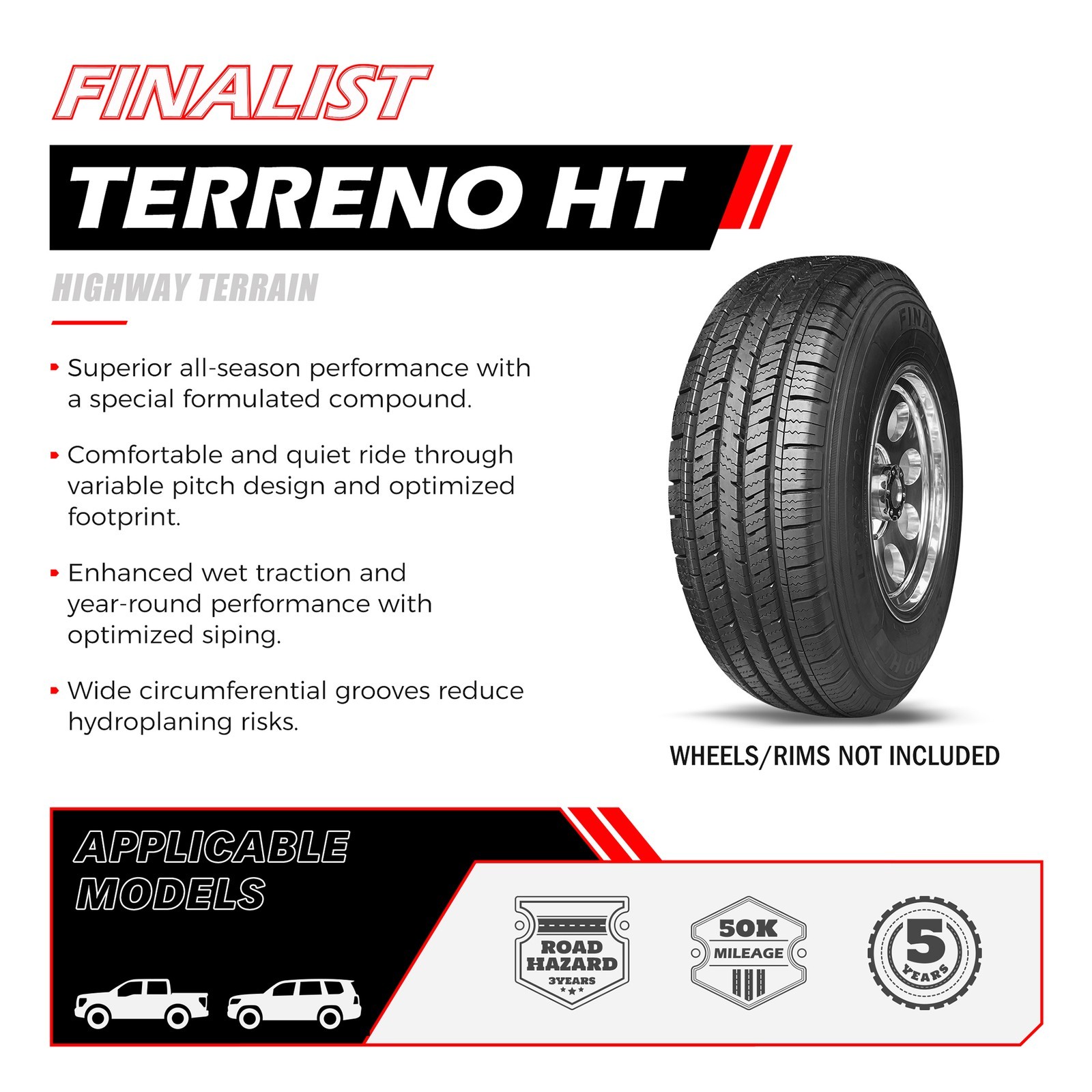 Finalist Terreno H/T LT245/75R17 10Ply 121S Highway Terrain SUV/Light Truck Tire