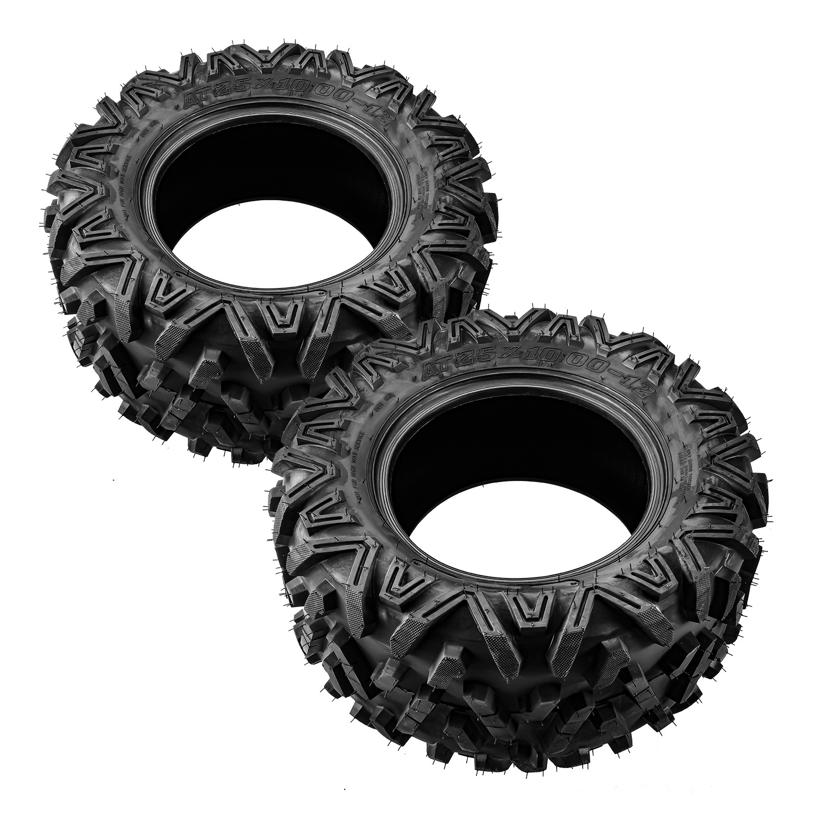 2x 25×10-12 25x10x12 25-10-12 Tires All Terrain 6 Ply Z-199-1 420 Lbs F TL