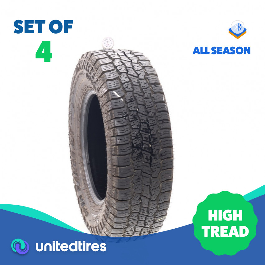Set of (4) Used LT 245/75R17 Mazama Open Range A/T Plus 121/118S – 13-15/32