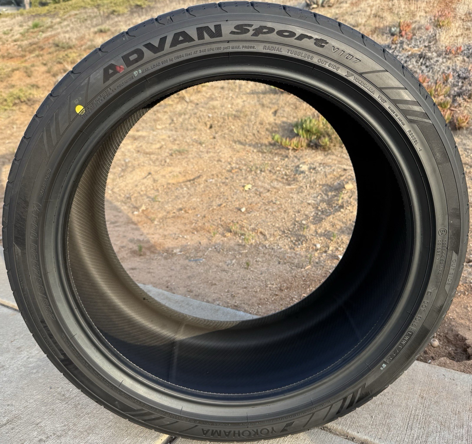 TWO BRAND NEW 285/35ZR20 Yokohama ADVAN Sport V107 Tires Like Michelin Pilot 4S!