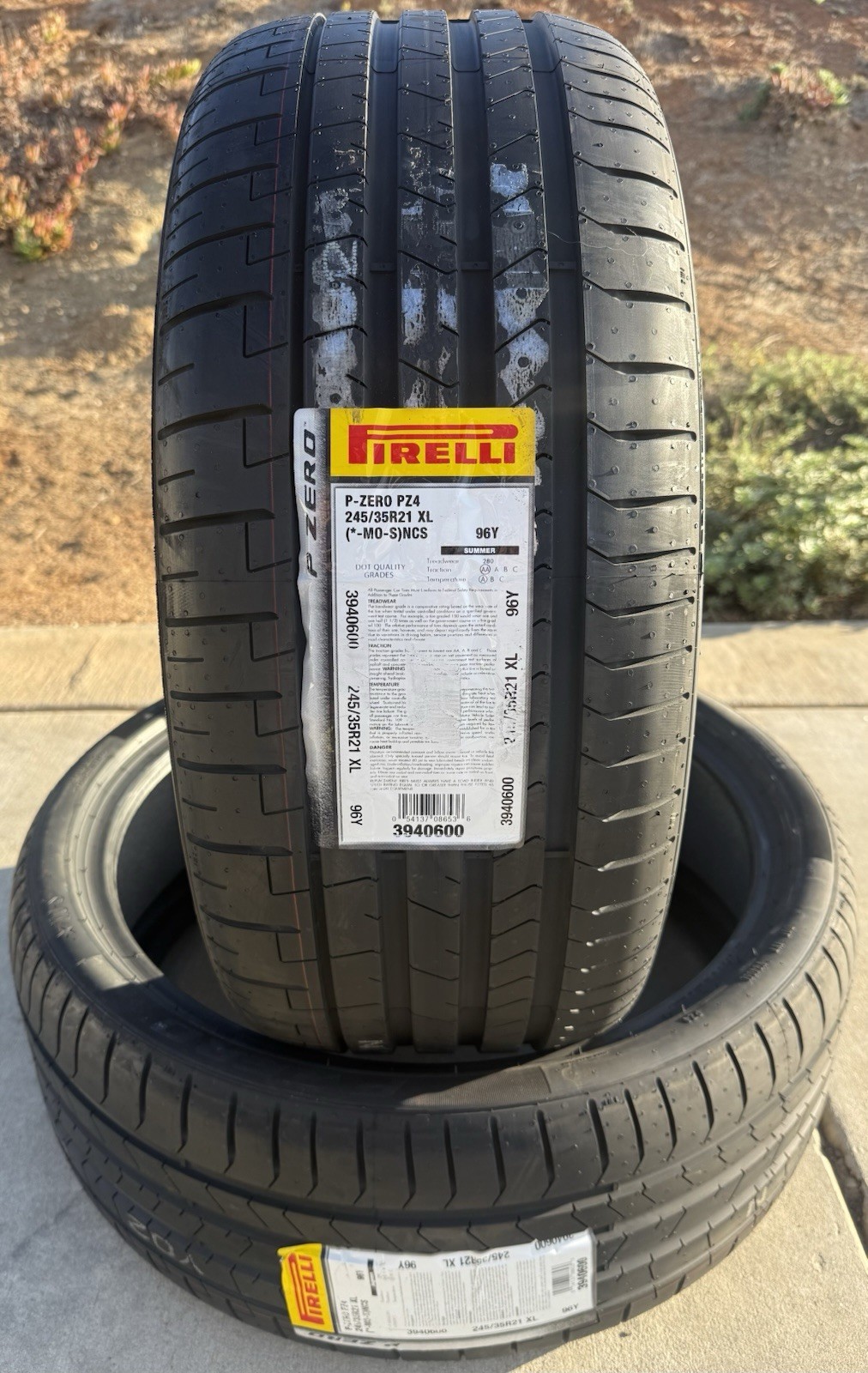 Set of TWO BRAND NEW 245/35R21 96Y Pirelli P Zero PZ4 MO-S PNCS Tires 2453521