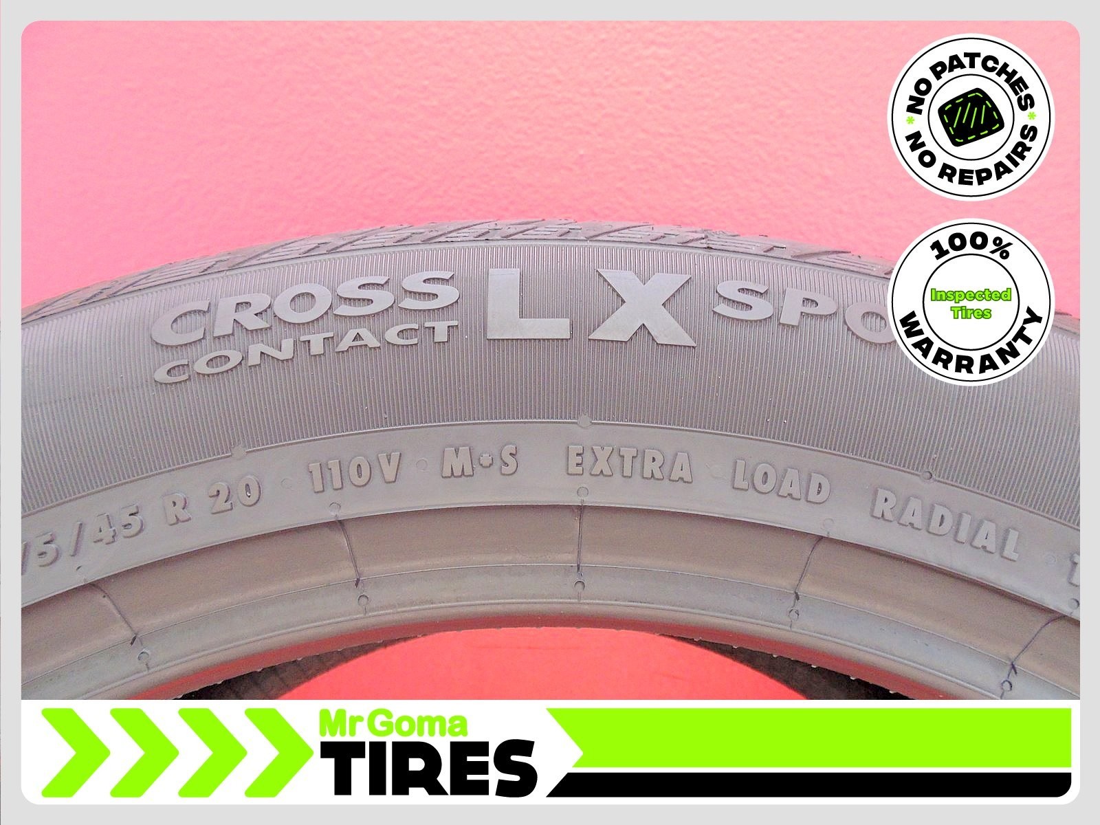 1 CONTINENTAL CROSSCONTACT LX SPORT T1 275/45R20 USED TIRE 8.5/32 TREAD 2754520