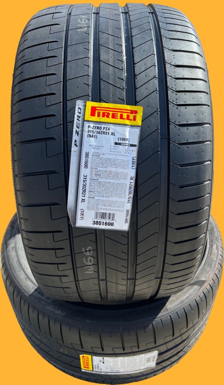 Set of TWO NEW 315/30ZR21 (105Y) Pirelli P Zero PZ4 Sport NA1 Porsche Tires