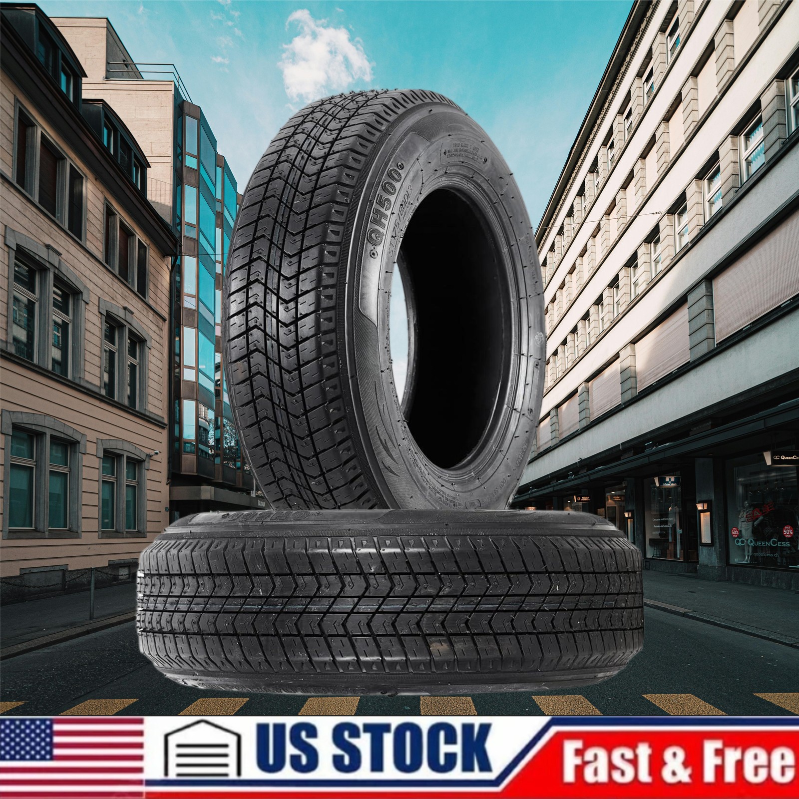 2 Pack Tires ST 205/75D14 205-75-14 205/75/14 Load Range C 6 Ply Trailer Tires