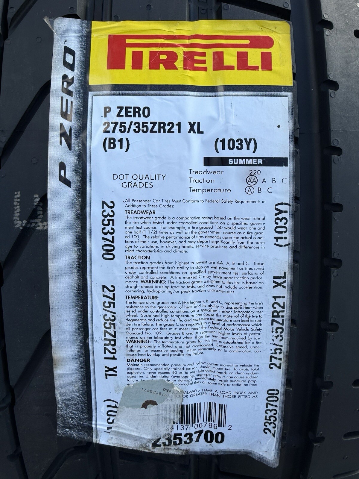 FOUR BRAND NEW 275/35ZR21 Pirelli P Zero Tires For Bentley & Audi RS6 / RS7 / S8