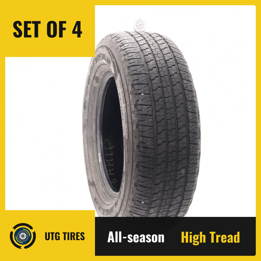 Set of (4) Used 275/65R18 Goodyear Wrangler Fortitude HT 116T – 9.5-11/32