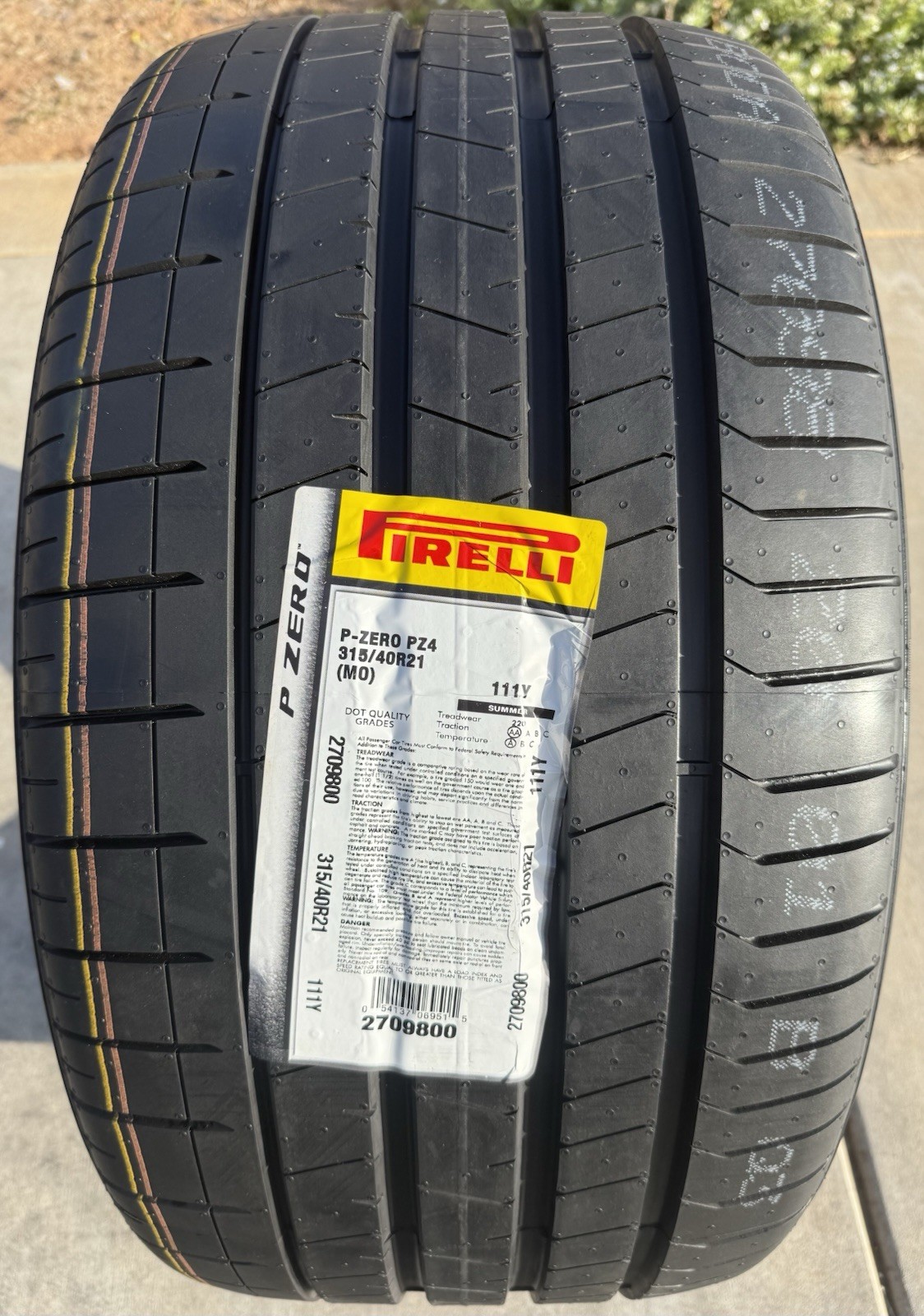 Set of TWO BRAND NEW 315/40R21 111Y Pirelli P Zero PZ4 Sport MO Mercedes Tires