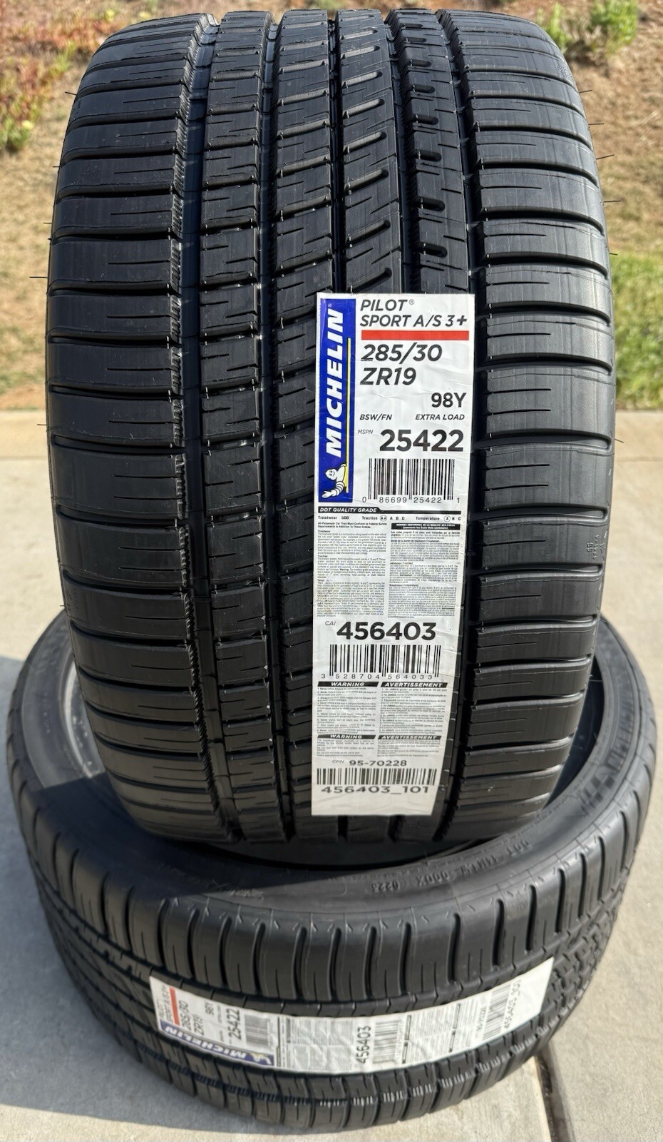 TWO BRAND NEW 285/30ZR19 98Y Michelin Pilot Sport A/S3+ All Season 3 Plus Tires