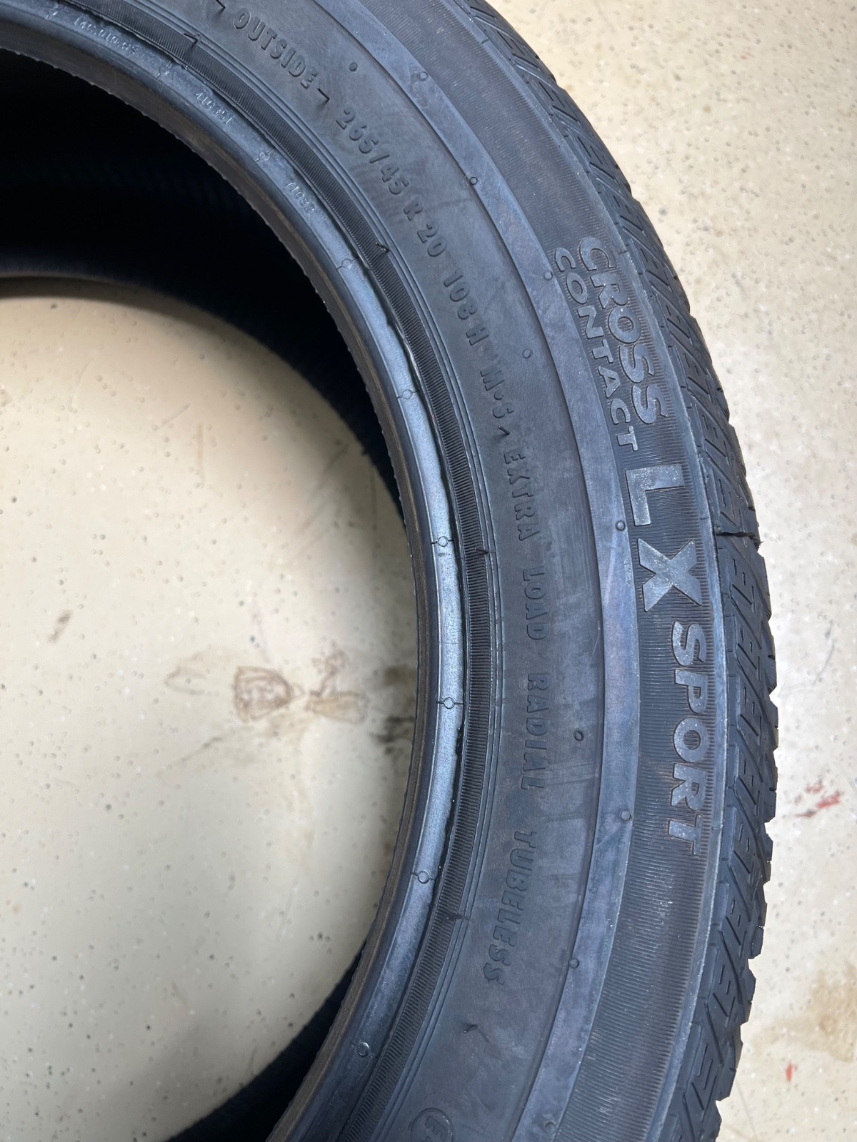 1 – NEW 265/45R20 XL (108H) Continental CrossContact LX Sport (MO) – 6180
