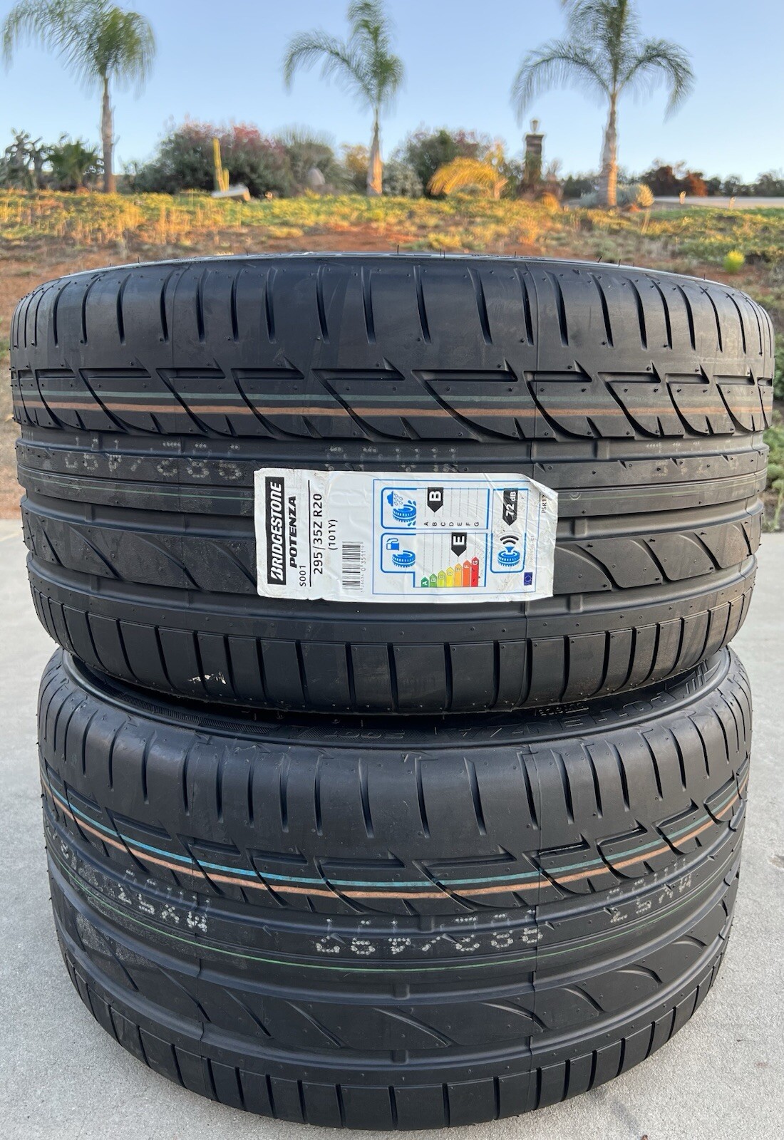 Set of TWO BRAND NEW 295/35ZR20 Bridgestone Potenza S001 Tires 2953520