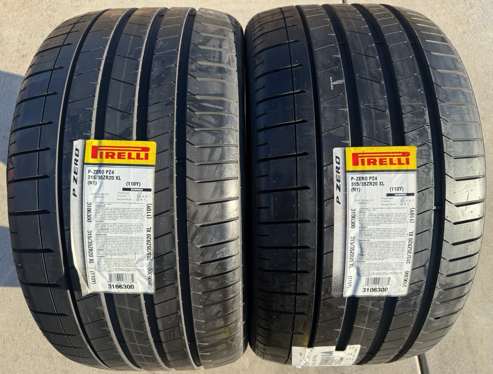 TWO BRAND NEW 315/35ZR20 (110Y) Pirelli P Zero PZ4 N1 Spec Porsche Tires 3153520