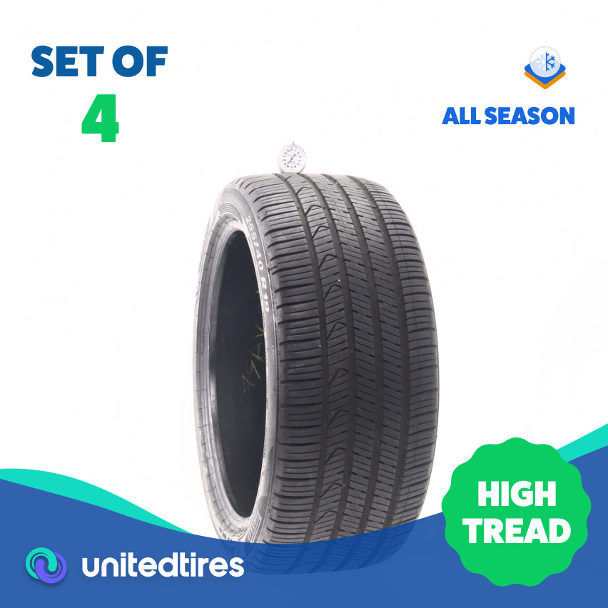Set of (4) Used 255/40R19 Pirelli P Zero AS Plus 3 100Y – 8.5-9.5/32