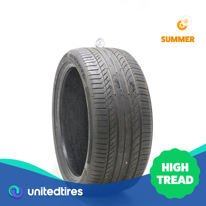 Used 285/35R21 Continental ContiSportContact 5 ContiSeal 105Y – 8/32