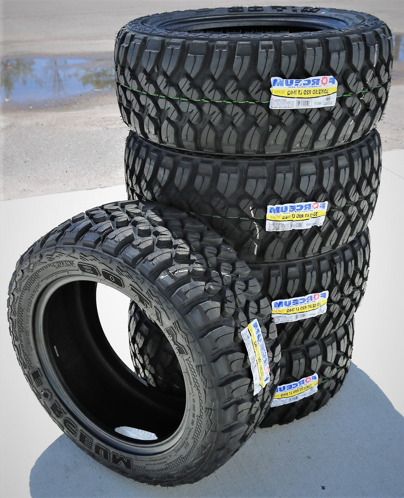 5 Tires LT 33X12.50R20 Forceum M/T 08 Plus MT Mud Load E 10 Ply
