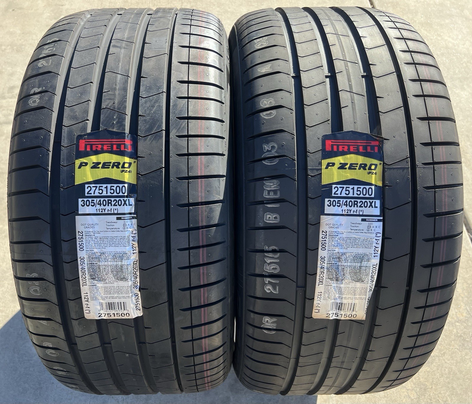 Set of 4 NEW Pirelli P Zero PZ4 Run Flat RFT 305/40R20 Star ★ BMW PZero RunFlat